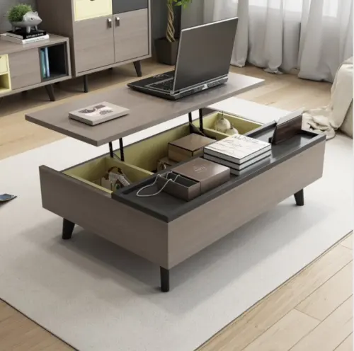 2023 Wohnzimmer Holz Runde führte nordischen Cabrio Multifunktions Baumstamm große moderne Glas Couch tisch Möbel mit sto