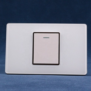 South American Standard Glass Panel 1 Gang 1 <strong>Way</strong>/2 <strong>Ways</strong> Light Switch 10A Turn <strong>On</strong>/Off Push Button Switch - Product Image 1