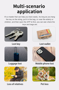 <strong>Android</strong> <strong>IOS</strong> Compatible Mini GPS Tracker Global Anti-Loss Theft Keychain Bike Pet Cat Dog Collar Wallet Air Tag Locator Plastic - Product Image 2