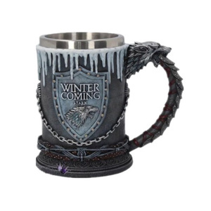 Trò chơi của bức tượng starka Creed <span class=keywords><strong>Thrones</strong></span> Stein nghệ nhân cốc băng và cứu trợ lửa manualidades tazas de resina juego de tronos - Product Image 5