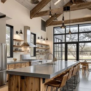 Dijual desain Barndominium Modern menakjubkan kabinet dapur dengan pulau cantik - Product Image 2