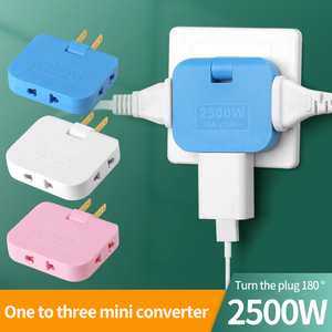 Venta de fábrica Enchufe giratorio de EE. UU. Salida de extensión de 180 grados Adaptador de enchufe de viaje de 1 a 3 - Product Image 6
