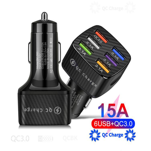 6 USB portu ile özel Mini araba şarjı süper hızlı QC3.0 Mini sigara adaptörü ile cep telefonu için elektrikli araç şarj cihazı araba şarjı - Product Image 2
