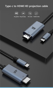 Nikel kaplama hdmi tip-c kablo 4k 60 120hz hdmi 2.1 tip-c kablo hd tip c hdmi 4k cep telefonu dizüstü ekran hattı - Product Image 4