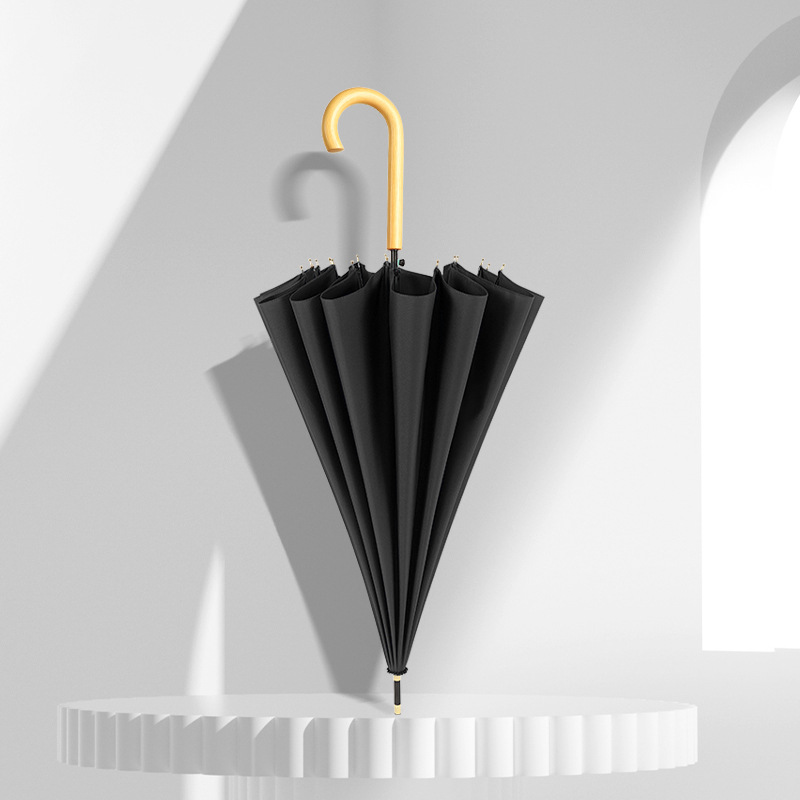 Black (curved wooden handle)