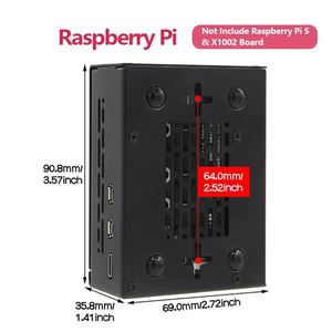 Carcasa metálica P580 para placa Raspberry Pi 5 y X1002 - Product Image 6