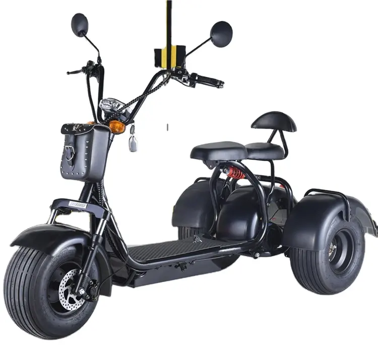 2023 Rodas Scooters elétricos 3 Citycoco para Homens e Mulheres 1500W Triciclo Chopper 60V Scooters Elétricos com assento grande citycoco