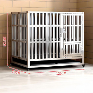 İsteğe bağlı boyutları köpek kafesleri büyük paslanmaz çelik XL büyük köpek kulübesi kasalar kafes araba taşıma için istiflenebilir - Product Image 1