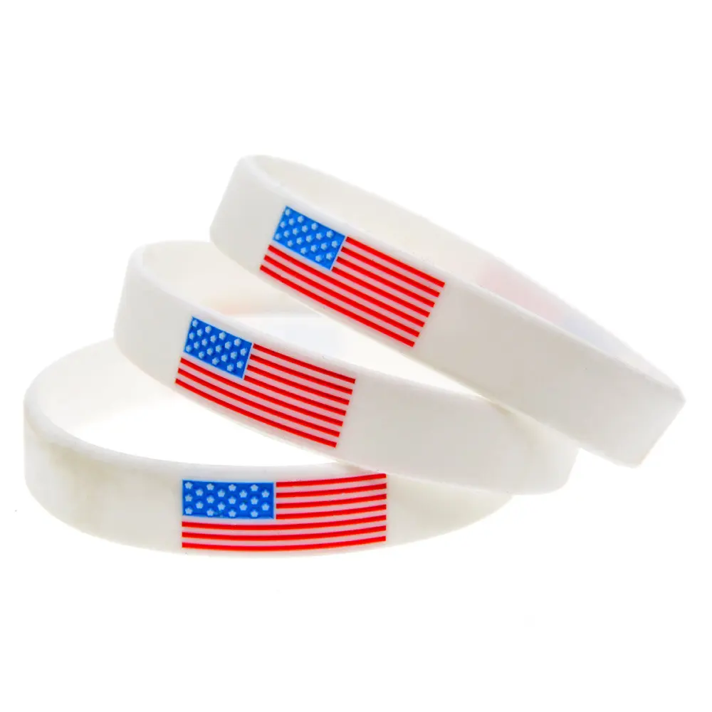 Estados Unidos de América Bandera Pulsera de silicona 2024 anillo de mano Pulsera