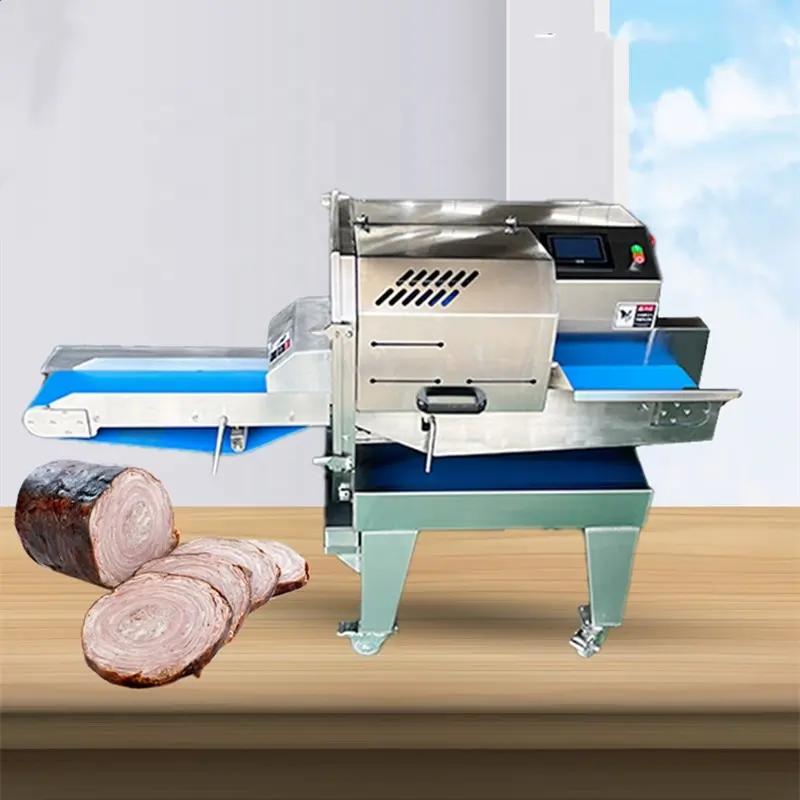 Automatic cheese ham sausage meat slicer cooked beef slicer pork meat cutting machine