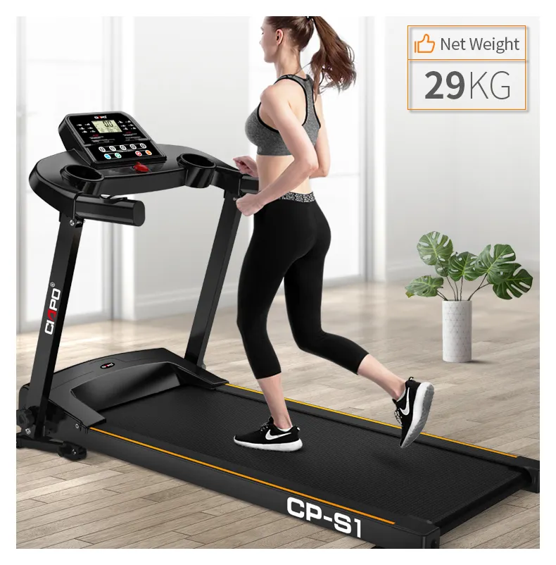 CIAPO S1 Cinta de correr portátil Máquina de caminar plegable Trotar Correr para el hogar Oficina Apartamento Pantalla azul LCD de 3,5"