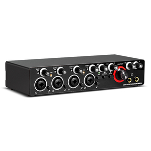 Studio Recording <strong>Microphone</strong> USB External 48V MD44 24Bit 192KHz <strong>Audio</strong> Interface 4 <strong>Input</strong> <strong>Output</strong> Sound Card Mixer