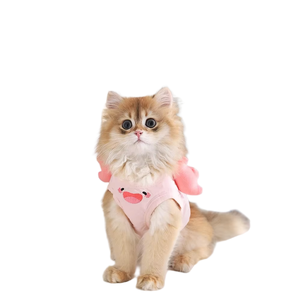 かわいい犬と猫の漫画のペット服半袖ベスト楽しいTシャツデザイン子犬と猫 - Product Image 1