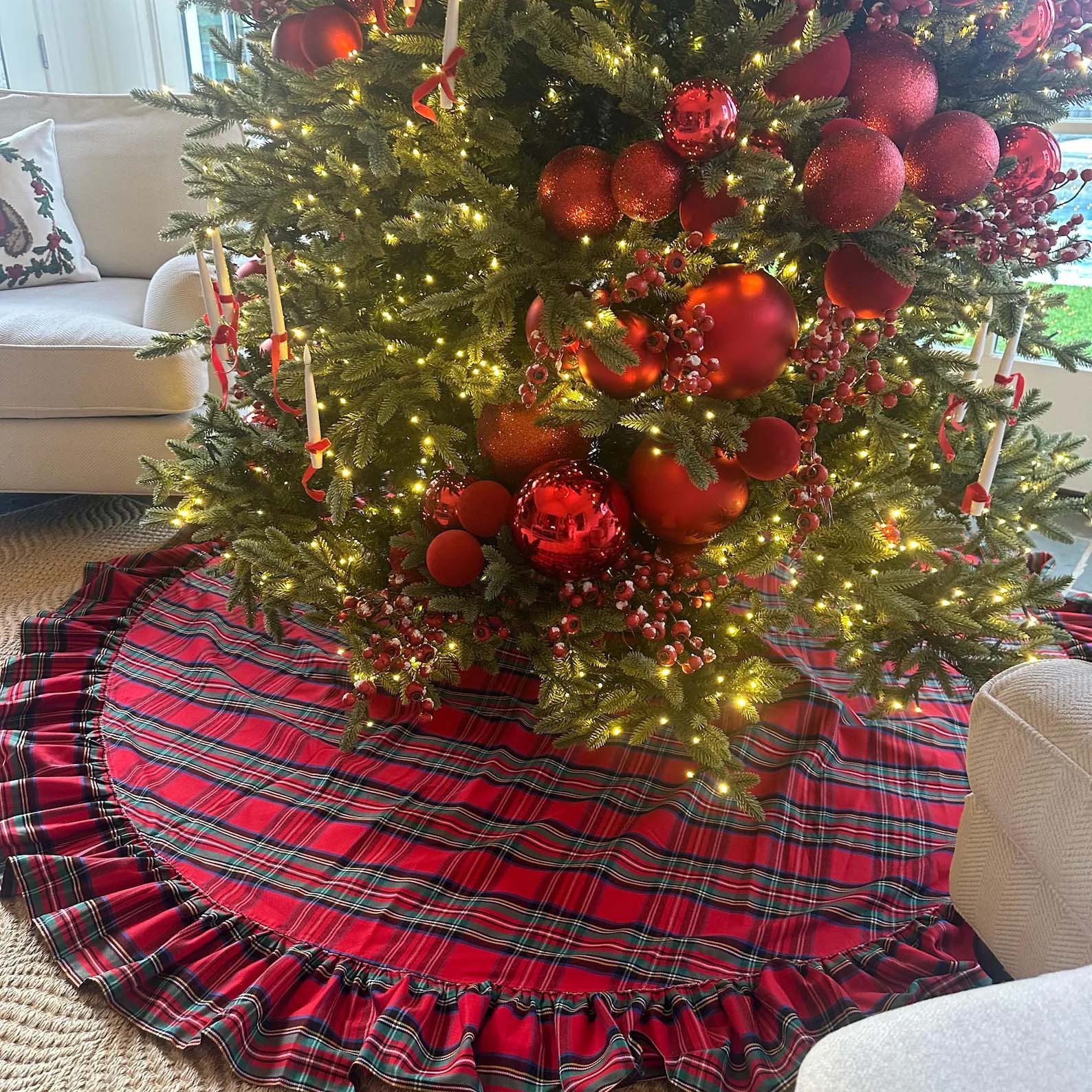 Red plaid-122cm