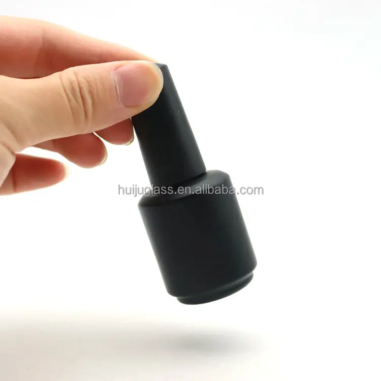 15ml đen trắng rỗng bơm lại sơn móng tay chai thủy tinh sơn móng tay chai container với bàn chải cap cho móng tay nghệ thuật