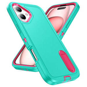 เคสโทรศัพท์กันกระแทกแบบ3 in 1พร้อมขาตั้ง TPU PC Mix และ Match 3 in 1สำหรับ iPhone 13 12 11 Pro Xr X 16 15 14 ProMAX - Product Image 1