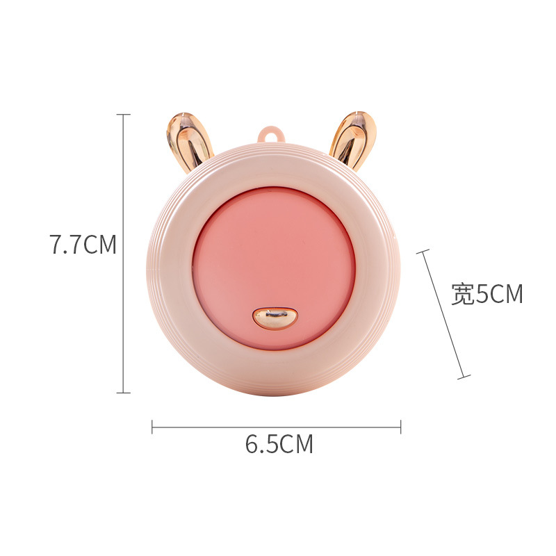 Mu033 pink rabbit neck-hanging fan