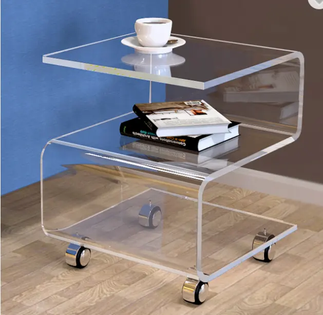 Tavolino decorativo in acrilico trasparente dal Design moderno