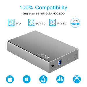 PC用RSHTECHハードドライブディスクケース電源付きモバイルディスクハードドライブエンクロージャーHDDエンクロージャー3.5インチUSB3.0 SATAIII - Product Image 2