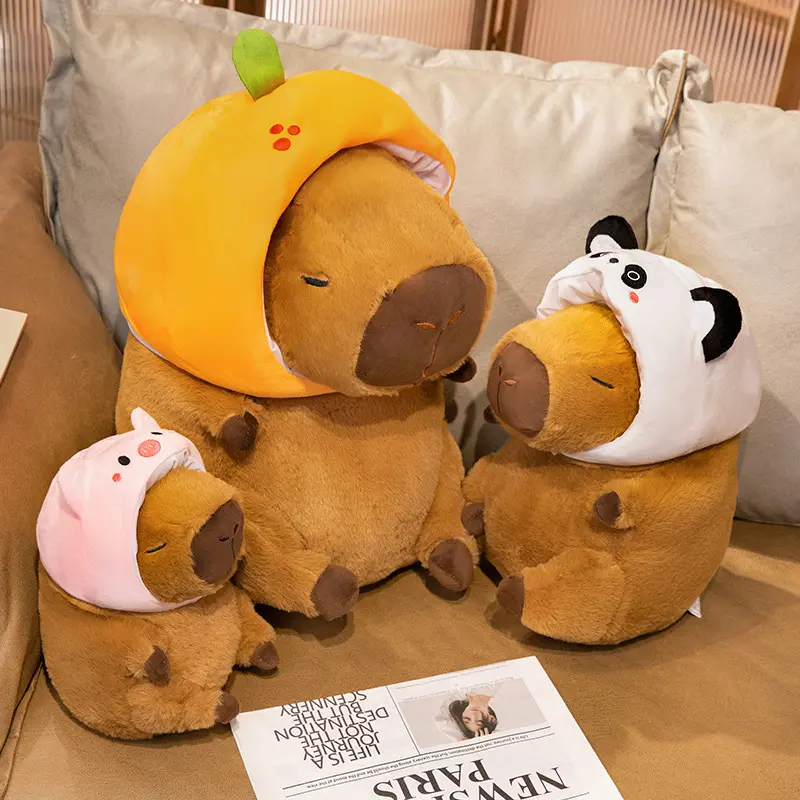 Isteğe özel peluş oyuncak capybara bebek sevimli ilginç doldurulmuş oyuncaklar