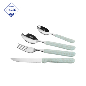 Customized <strong>Special</strong> <strong>Design</strong> Acrylic <strong>Flatware</strong> Stainless Steel Cutlery Set With Yellow Color Plastic Handle for Gift Events