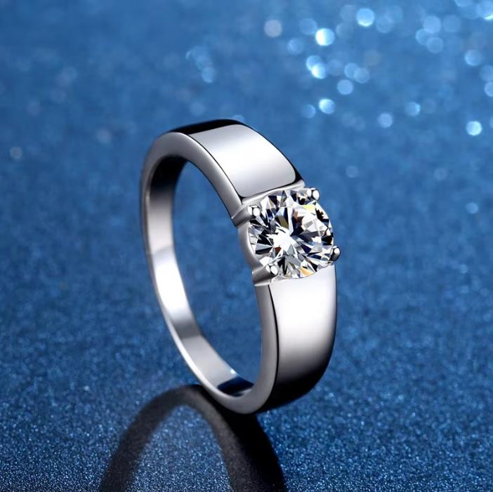 2 moissanite + certificate ring