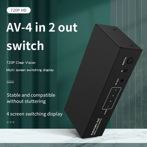 AV <strong>Video</strong> and Audio Automatic Switcher 4 in 2 Out Remote Control Selection Chip <strong>Switch</strong> 4port - Product Image 3