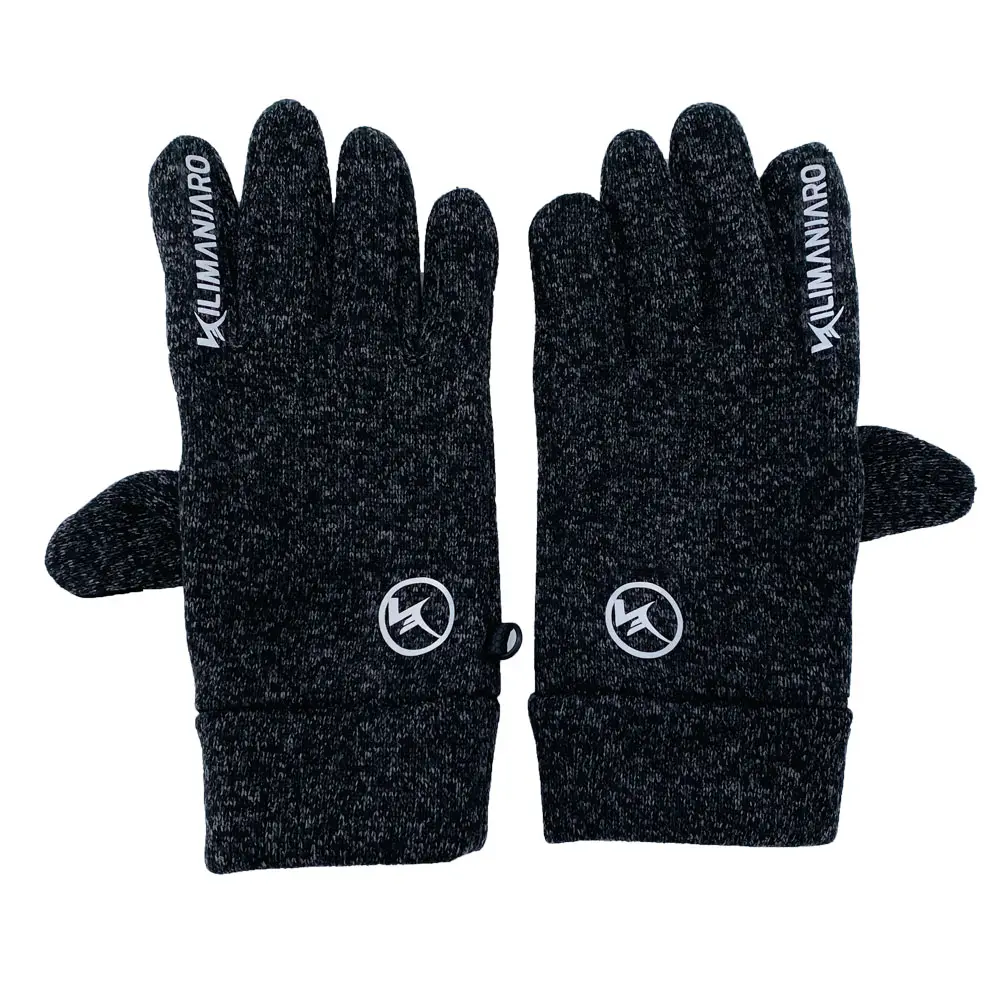 Unisexe haute qualité anti-dérapant tricoté Mince léger Noir Hiver Cyclisme Gants de Sport à écran tactile