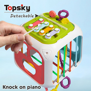 Colorful Plastic Stacking Pull <strong>String</strong> for <strong>Fidget</strong> Cube Educational Sensory Busy Toy for Children Travel Montessori Toy - Product Image 2