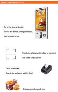 21,5 Pantalla táctil de 32 pulgadas Pago de facturas Quiosco automático de pedidos de autoservicio de comida rápida con impresora térmica Escáner de código QR - Product Image 3