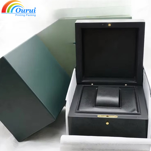 高端定制实木手表盒最新自动包装收纳盒，带个人公司品牌标志 - Product Image 1