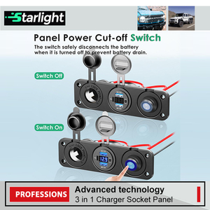 Free Sample 3 in 1 <strong>12</strong> Volt Cigarette Lighter Plug Car Power Outlet Usb Cigarette Lighter <strong>Socket</strong> - Product Image 3