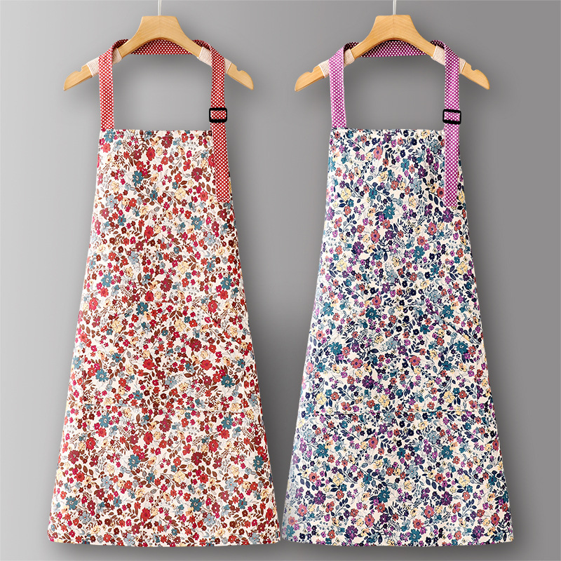 LZ648 Halter floral de algodón slub rojo + Morado