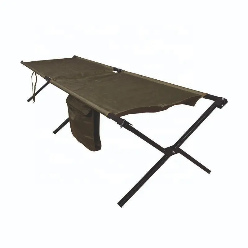 Small Folding Portable Red Cross Stretcher Bed Camping Camp Wooden Bed Cot Outdoor for Labour Camp Aluminum 9