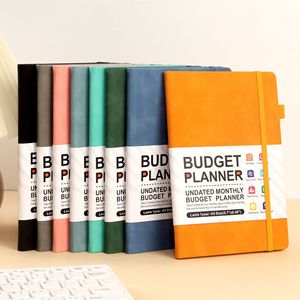 Custom A5 piano settimanale e mensile Cash Budget Planner Notebook copertina in pelle fogli 100 inglese manuale con Logo stampato - Product Image 1