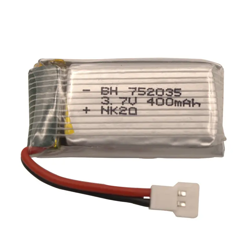 Remplacement de rechange de batterie Lipo 3.7V 400mAh 752035 25C pour Hubsan X4 H107 H107L H107D JD385 JD388 pour avions RC multi-rotors 1S