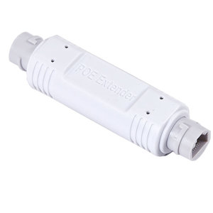 Extensor POE de 100Mbps impermeable para exteriores, repetidor, 1 entrada, 1 salida, dispositivos de puente de red de 48V, rango de 200 metros, cámara AP de plástico