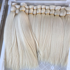 Toptan işlenmemiş İŞLENMEMİŞ SAÇ toplu uzantıları çift çizilmiş doğal rus bakire manikür hizalanmış İnsan Remy düz 100 Gram - Product Image 2
