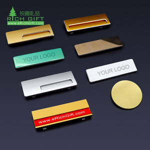 Branded logo Work CEO Custom Stainless Steel Nursing <strong>Name</strong> Tag Reusable Pin Rectangular Employee Metal Magnetic <strong>Name</strong> <strong>Badge</strong> - Product Image 1