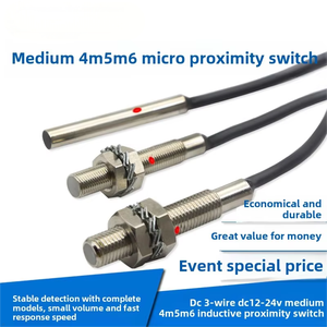Sensor de proximidad inductivo sin contacto IP66 de forma cilíndrica de metal en miniatura serie FHc M6 con tipo roscado 0,8mm - Product Image 2
