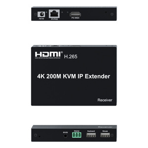 4K 200M HDMI KVM IP扩展器支持带红外和本地环路输出的KVM，支持多点到多点