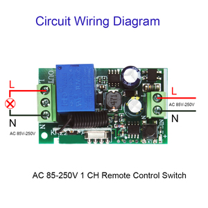 Trasmettitore di relè RF del modulo del ricevitore del relè 433 V 10A 1CH del commutatore di telecomando senza fili 220 Mhz con telecomando 433 Mhz - Product Image 2