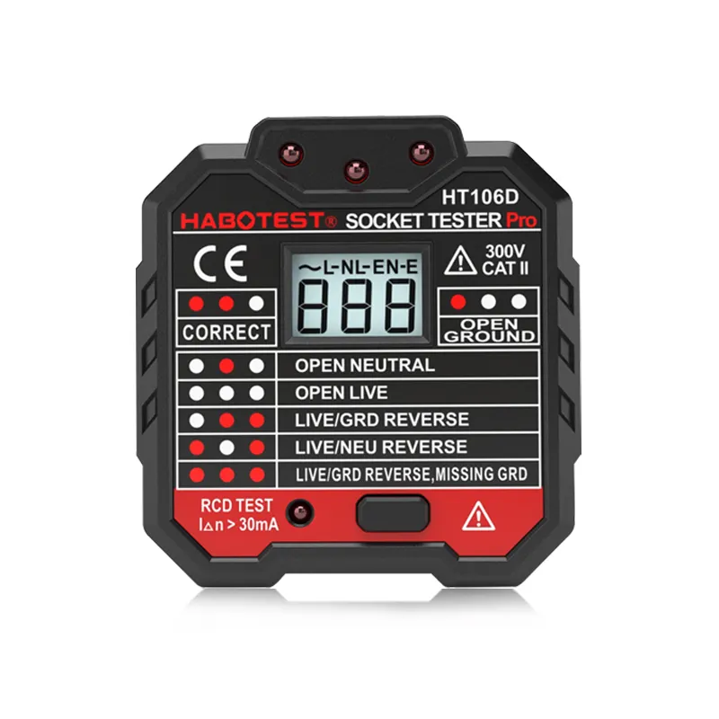 Steckdose Tester Pro AC 48-250V HT106 Schaltung Fehler Detektor EU UK Us-stecker Boden Live Null Linie breaker Finder mit RCD Test