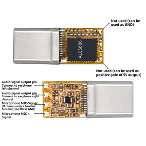 Realtek alc5686 TYPE-C דיגיטלי מפענח אודיו עבור אוזניות עם אבזר מרחוק & חלקים