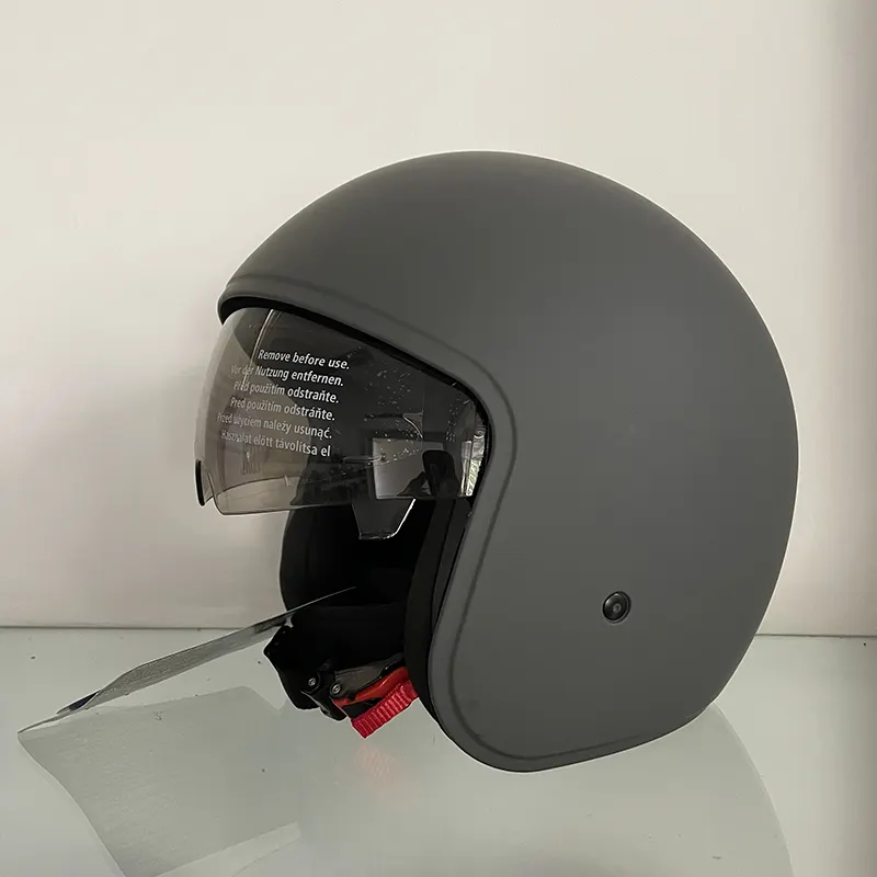 ग्रे/ग्रे रंग थोक उच्च ग्रेड यूरो मानक पूर्व 2206 रेट्रो 3/4 आधा विंटेज खुला चेहरा मोटरसाइकिल हेलमेट