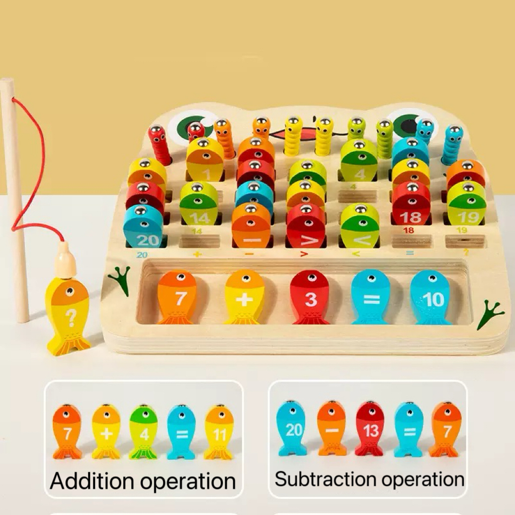 Caja de juego de pesca de ranas coloridas - atrapa insectos