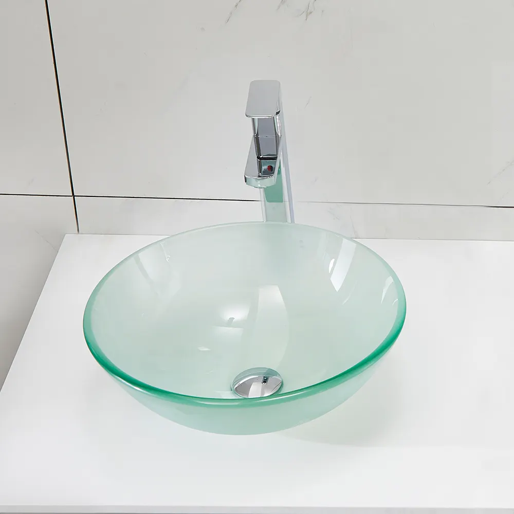 Lavabo in vetro per lavabo da bagno con lavabo in vetro piccolo con prezzo economico