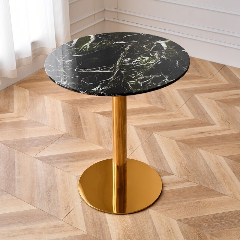 Jade verde - Mesa redonda - Soporte de disco chapado en oro