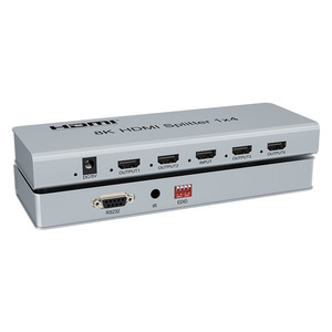 8K HDMI Splitter 1x4 7680X4320/60Hz 1 Entrada 4 Salidas Resolución 8K con función IR Pantalla Perfectamente