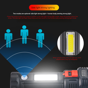 Multifunktionale Power-Lichter-Led-Torch tragbar wasserdicht 4 Lichtmodi USB wiederaufladbare taktische Taschenlampe - Product Image 5
